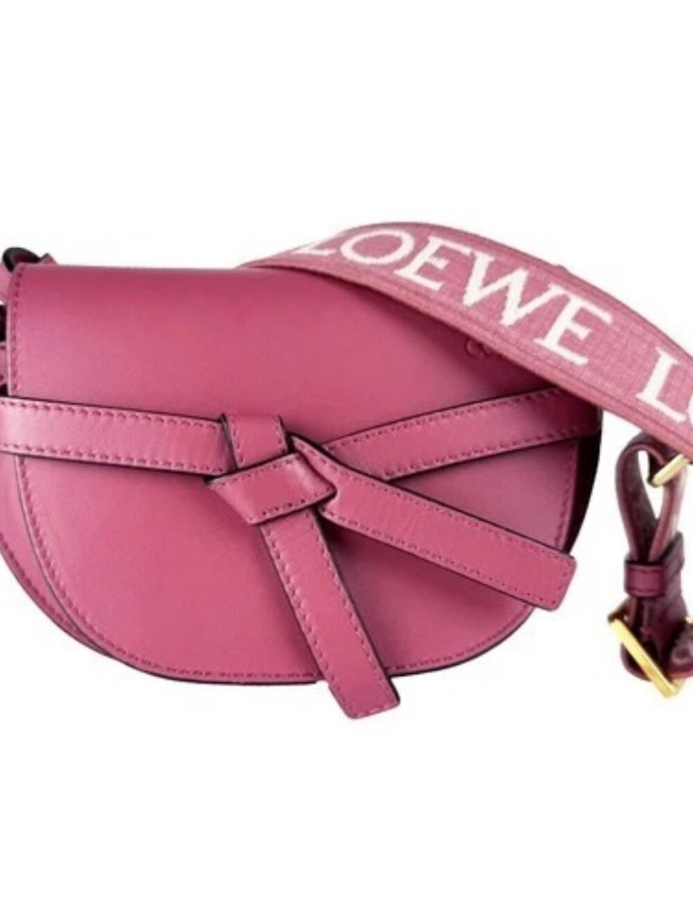 Auth LOEWE Gate Dual Mini Crossbody Shoulder Bag Pink Leather - z10826